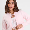 Gilet manches longues noué rose clair femme