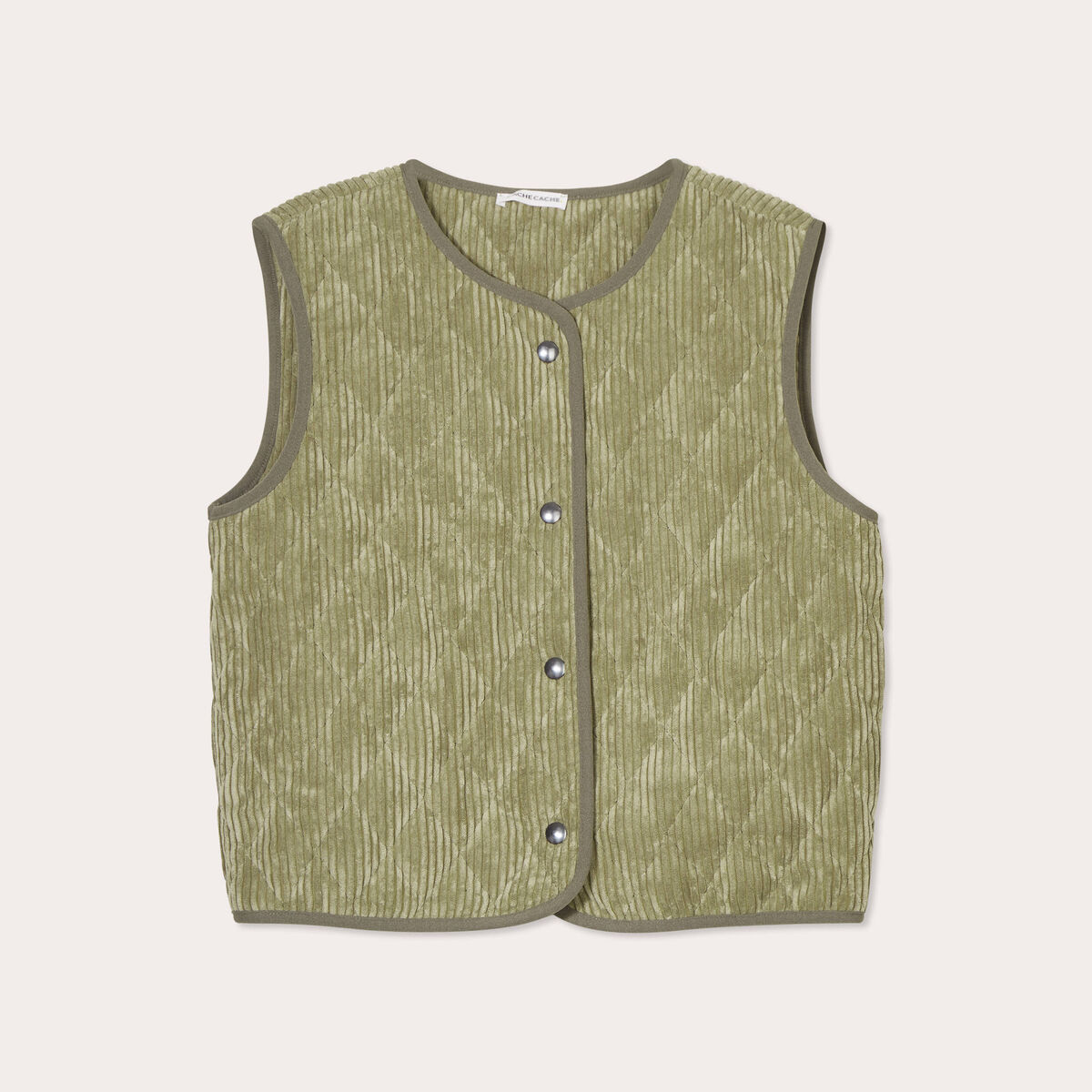 Gilet sans manches velours vert femme