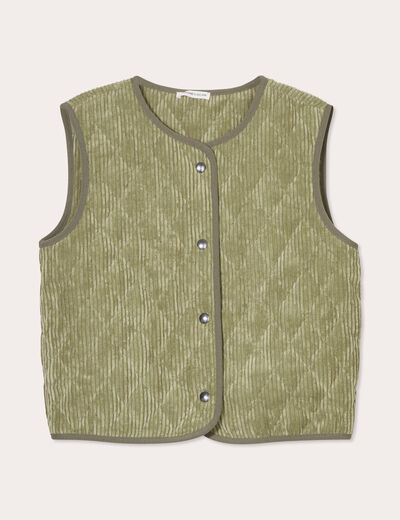 Gilet sans manches velours vert femme