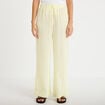 Pantalon large fluide taille standard jaune femme