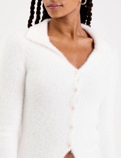 pull coupe ajustée ecru femme