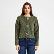 Veste effet polaire vert kaki femme