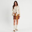 Pull avec col bateau ecru femme