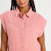 Chemise sans manches rose corail femme