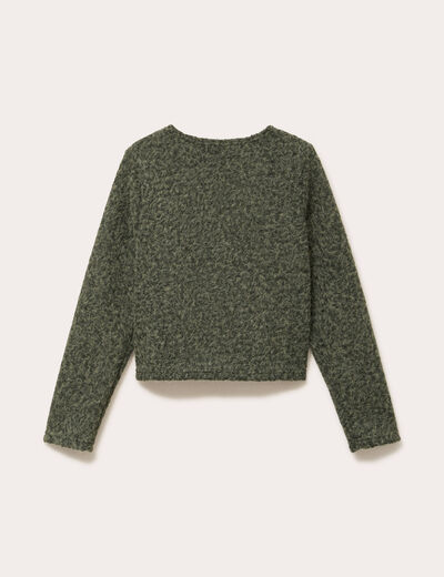 Veste effet polaire vert kaki femme