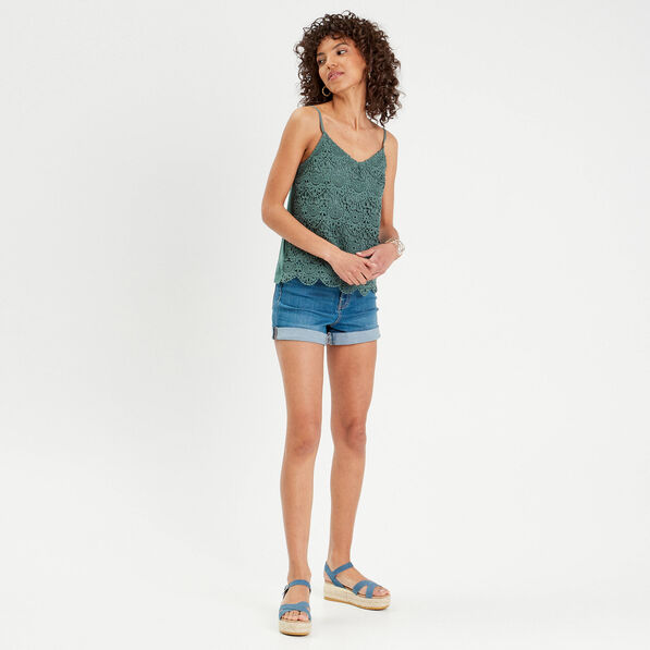 short droit en jean denim stone femme Short droit en jean denim stone femme