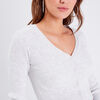 gilet court boutonne gris clair femme