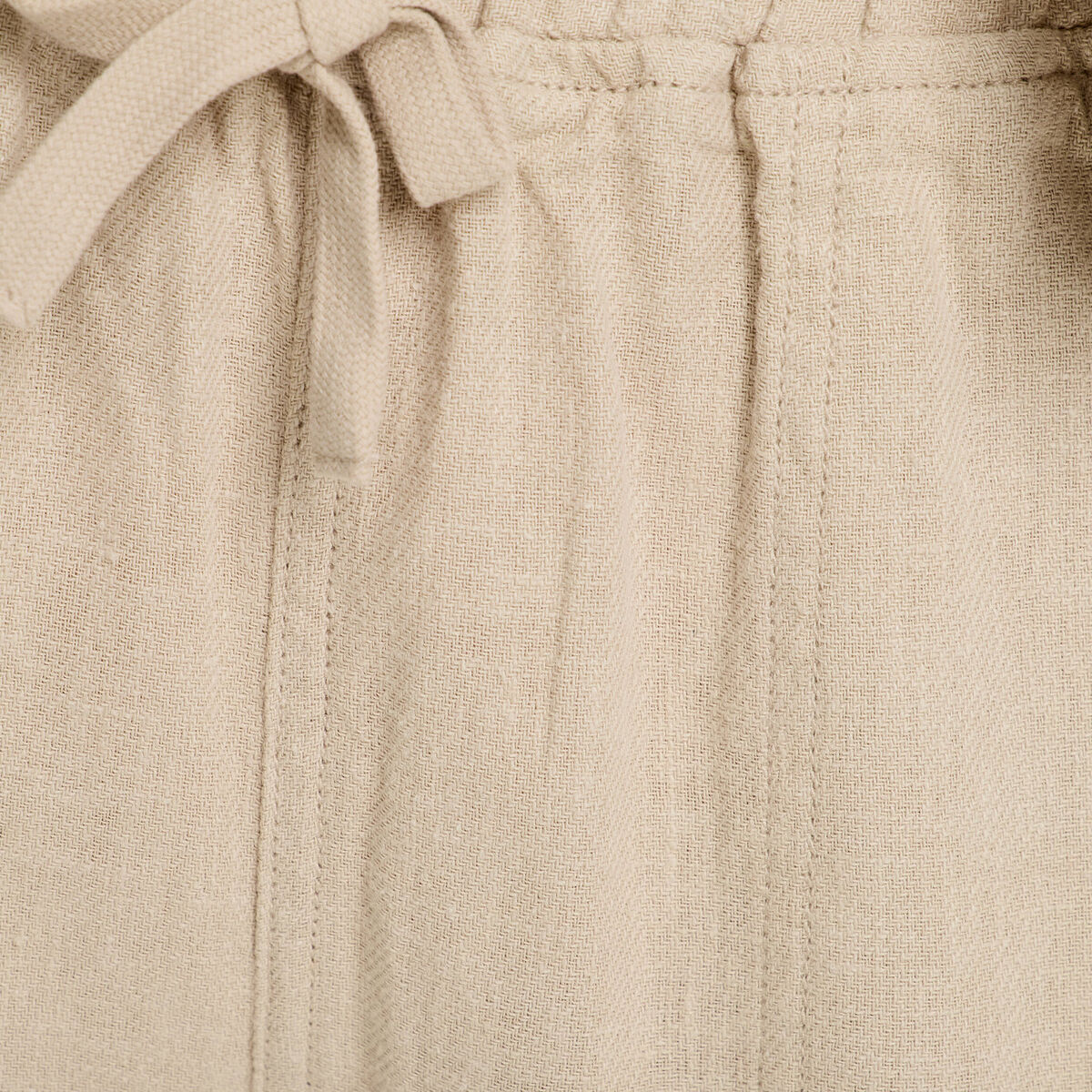 Pantalon carotte contenant du lin beige femme