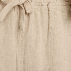 Pantalon carotte contenant du lin beige femme