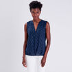 Blouse sans manches bleu marine femme