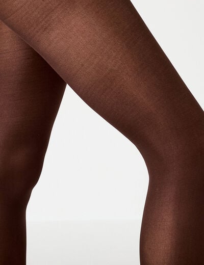 Collants opaques unis 60D marron fonc&eacute; femme