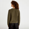 Gilet manches longues vert kaki femme