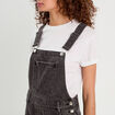 Salopette short en jean denim noir femme