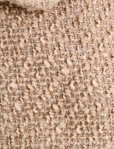 Veste tweed boutonnée sable femme
