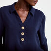 Blouse manches longues bleu marine femme