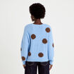 Pull manches longues bleu ciel femme