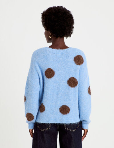 Pull manches longues bleu ciel femme