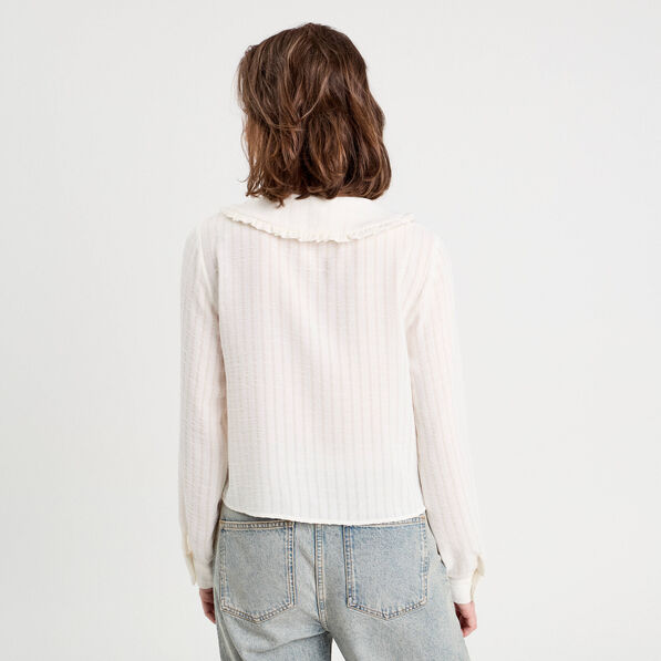 blouse col claudine ecru femme Blouse col claudine ecru femme