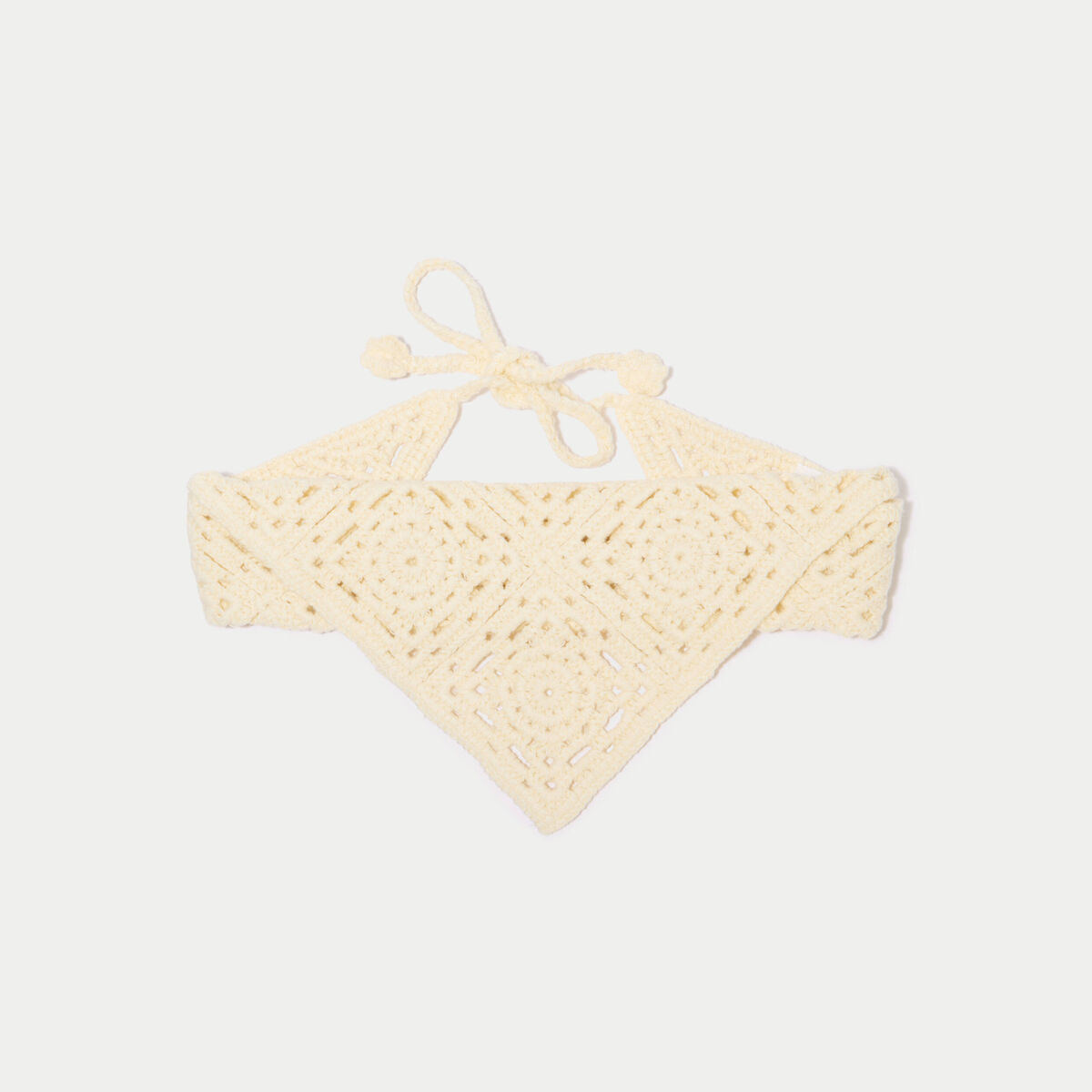 Foulard crochet ecru femme