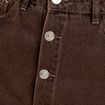 Jupe midi droite en jean marron foncé femme