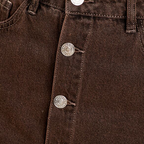 jupe midi droite en jean marron fonce femme Jupe midi droite en jean marron foncé femme
