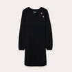 Robe pull d&eacute;tails de boutons noir femme
