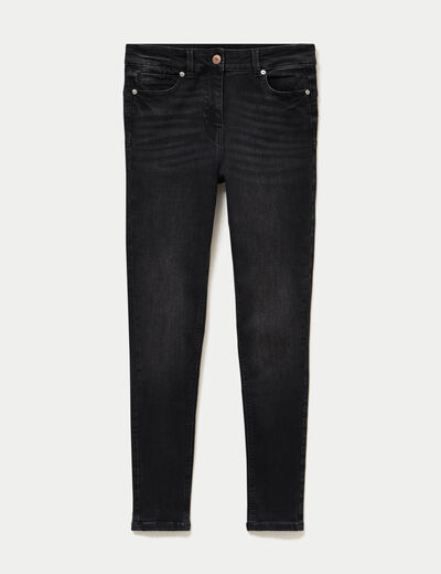 Jean skinny push-up taille standard denim noir femme
