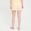 Short droit taille élastiquée jaune femme