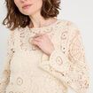 Pull ajouré effet crochet ecru femme
