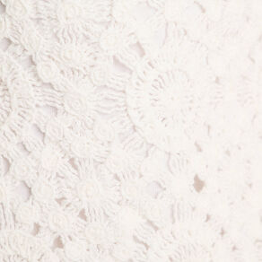 Gilet noué effet crochet ecru femme