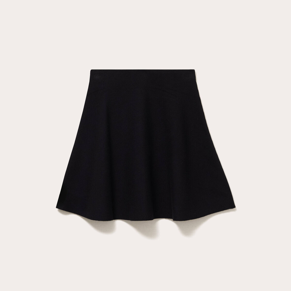 Jupe &eacute;vas&eacute;e en maille noir femme