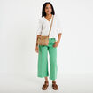 Jean wide leg cropped taille haute vert femme