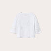 T-shirt cropped brodé blanc femme