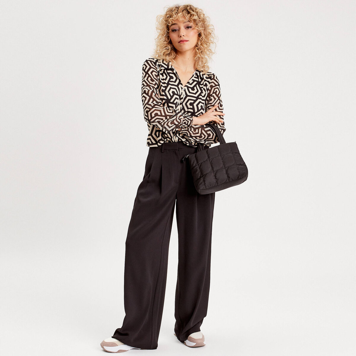 Blouse Paula - manches longues blanc femme