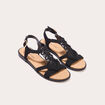 Sandales plates macramé noir femme