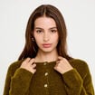 Gilet manches longues vert olive femme