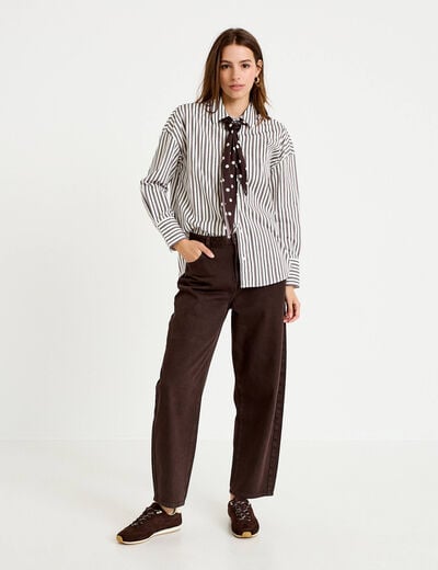 Chemise oversize manches longues blanc femme