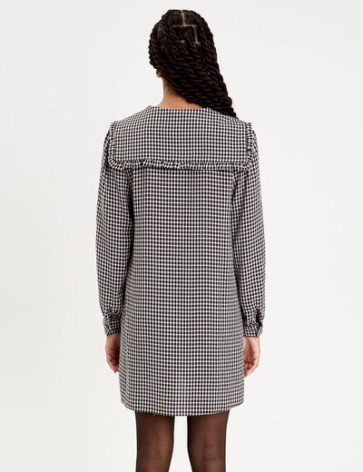 Robe col V noir femme