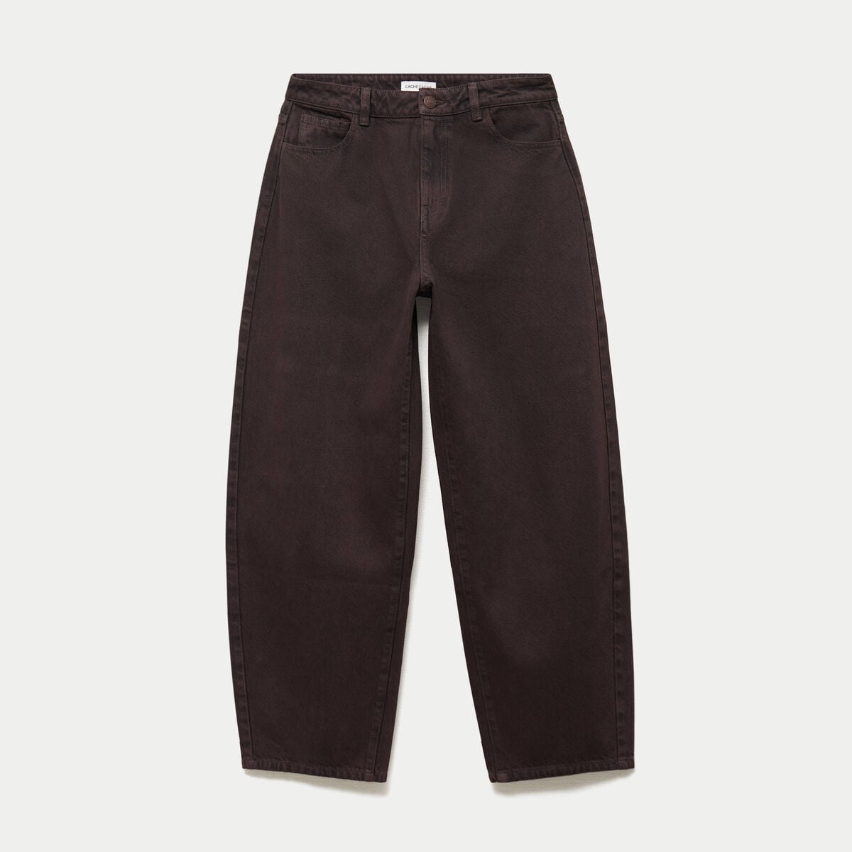 Jean bootcut taille standard marron fonc&eacute; femme