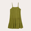 Robe évasée bretelles vert foncé femme