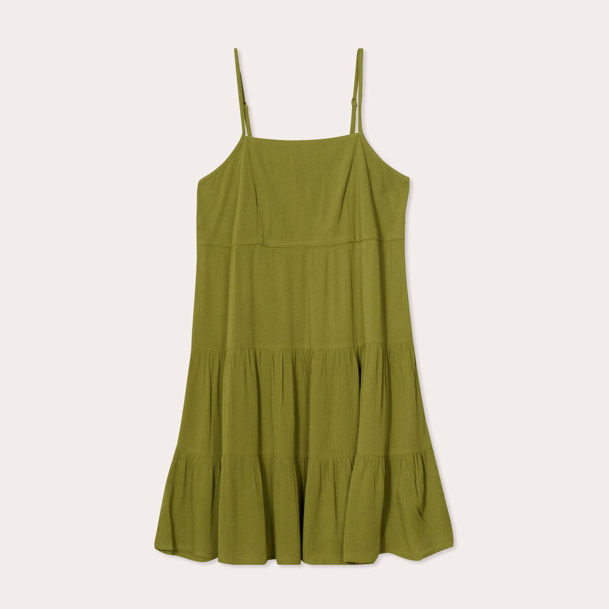 Robe évasée bretelles vert foncé femme