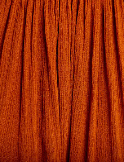 Robe midi &eacute;vas&eacute;e d&eacute;collet&eacute; sans manches orange fonc&eacute; femme