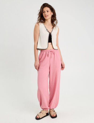 Gilet sans manches ecru femme