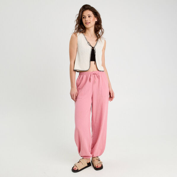 Gilet sans manches ecru femme