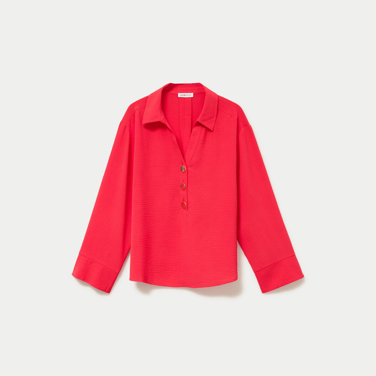 Blouse manches longues rouge femme
