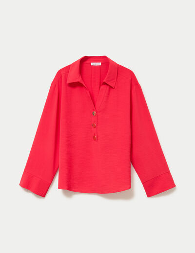 Blouse manches longues rouge femme