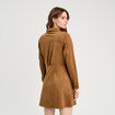 Robe &eacute;vas&eacute;e su&eacute;dine marron femme
