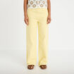 Jean wide leg taille haute jaune pastel femme