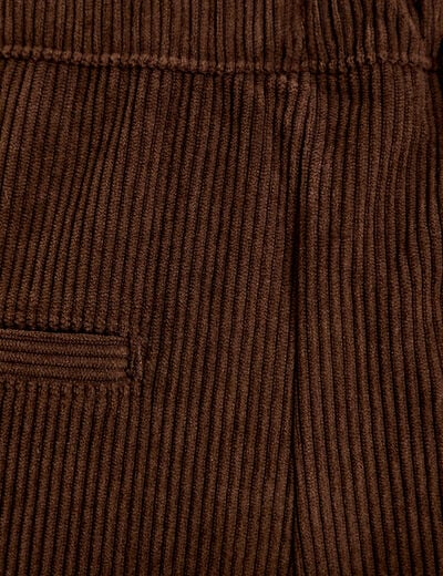 Pantalon bootcut taille standard velours marron fonc&eacute; femme