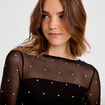 Body ajust&eacute; manches longues col bateau noir femme